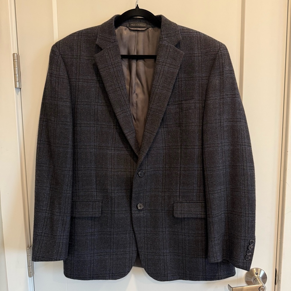Lauren Ralph Lauren 42R Plaid Flannel Tweed 100% Wool Blazer